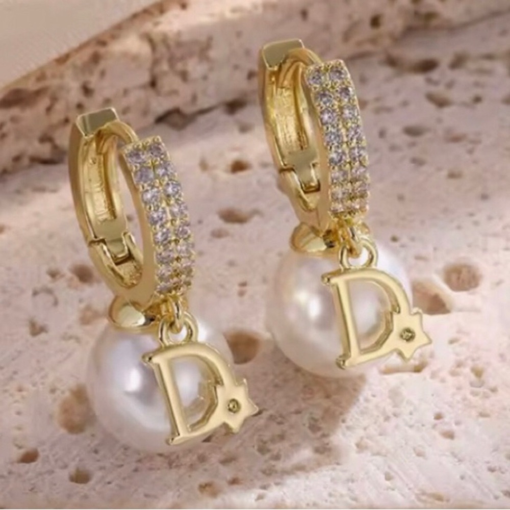 Gold and Pearl DIOR Earrings
